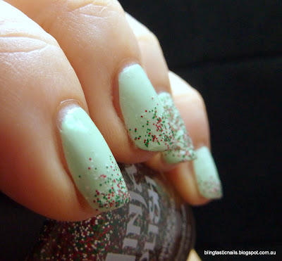 China Glaze Refreshmint with Ninjapolish Festive Floam