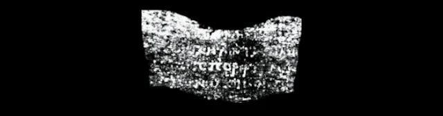 Imagen que muestra el texto en el pergamino de Herculano