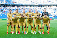 LEVANTE U. D. Temporada 2021-22. Campaña, Óscar Duarte, Nemanja Radoja, Rubén Vezo, Carlos Clerc, Cárdenas. Enes Bardhi, Cantero, Roger, Iñaki Miramón, Melero. REAL SOCIEDAD DE FÚTBOL DE SAN SEBASTIÁN 1 LEVANTE U. D. 0. 28/08/2021. Campeonato de Liga de 1ª División, jornada 3. San Sebastián, Guipúzcoa, Reale Arena. GOLES: 1-0: 42’, Barenetxea.