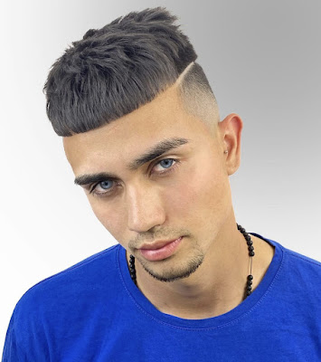 Cropped haircut with fade