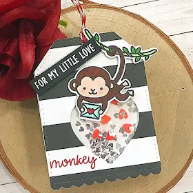 Sunny Studio Stamps: Love Monkey customer card by Lisa Galzbein