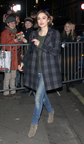 Keira Knightley candids while leaving the Comedy Theatre in London