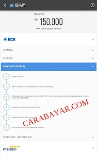 CARA TOP-UP GOJEK VIA M-BCA