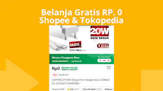 Cara belanja gratis RP. 0 di Shopee dan Tokopedia