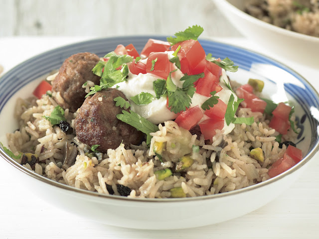 Turkish lamb pilaf in a serving dish