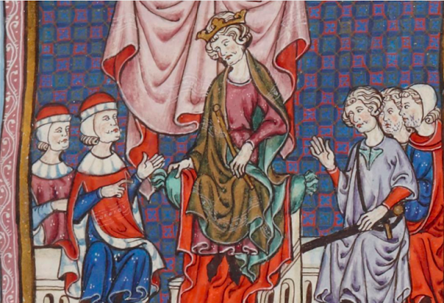 Consejo de nobles presidido por Jaime II de Aragón.