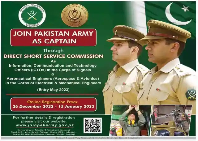 Join Pakistan Army Jobs 2023 – Online Registration at as Captain and As Regular Commissioner Officers | Joinpakarmy