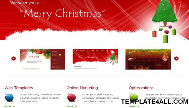 christmas web images free. Free CSS Christmas Red Web Template Design With Slideshow Jquery Included 