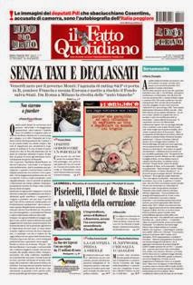 Il Fatto Quotidiano del 14 Gennaio 2012 | ISSN 2037-089X | TRUE PDF | Quotidiano | Cronaca | Politica
Il quotidiano è edito dal 23 settembre 2009. L'uscita del giornale è stata preceduta da una lunga fase preparatoria iniziata il 28 maggio 2009 con l'annuncio del nuovo quotidiano dato sul blog voglioscendere.it da Marco Travaglio.
Il nome della testata è stato scelto in memoria del giornalista Enzo Biagi, conduttore del programma televisivo Il Fatto, mentre il logo del bambino con il megafono si ispira al quotidiano La Voce, in omaggio al suo fondatore Indro Montanelli.
L'editore ha manifestato la volontà di rinunciare ai fondi del finanziamento pubblico per l'editoria e di sovvenzionarsi soltanto con i proventi della pubblicità e delle vendite, e di usufruire solo delle tariffe postali agevolate per i prodotti editoriali sino alla loro abrogazione nell'aprile 2010.