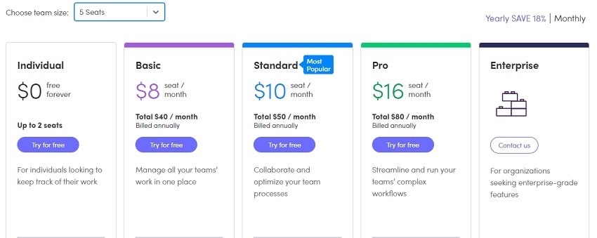 Monday Project Management Software Pricing