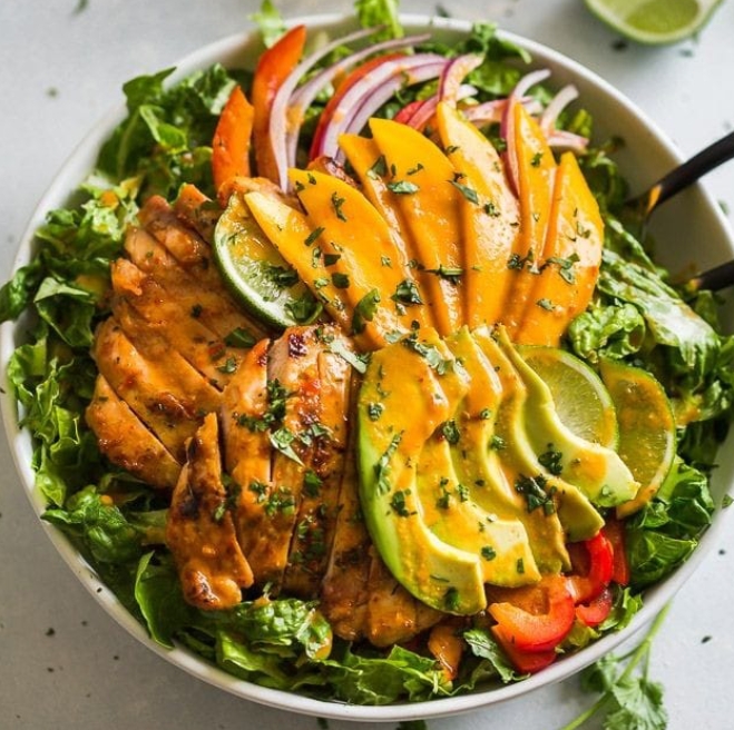 Grilled Sweet Chili Chicken and Mango Salad