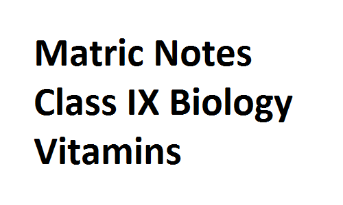 Matric Notes Class IX Biology Vitamins matricnotes0