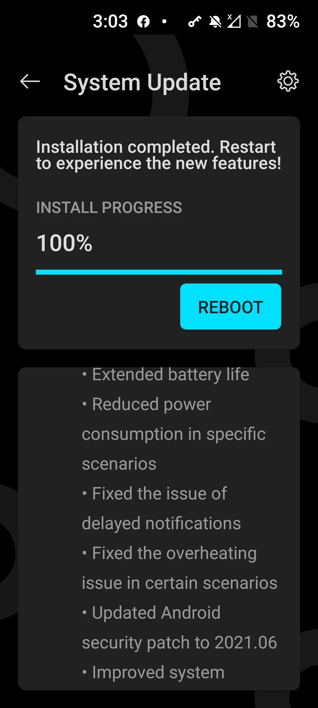 OnePlus Nord System Update Reboot