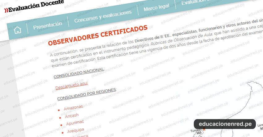 MINEDU publica listado de personas certificadas para la aplicación de las rúbricas