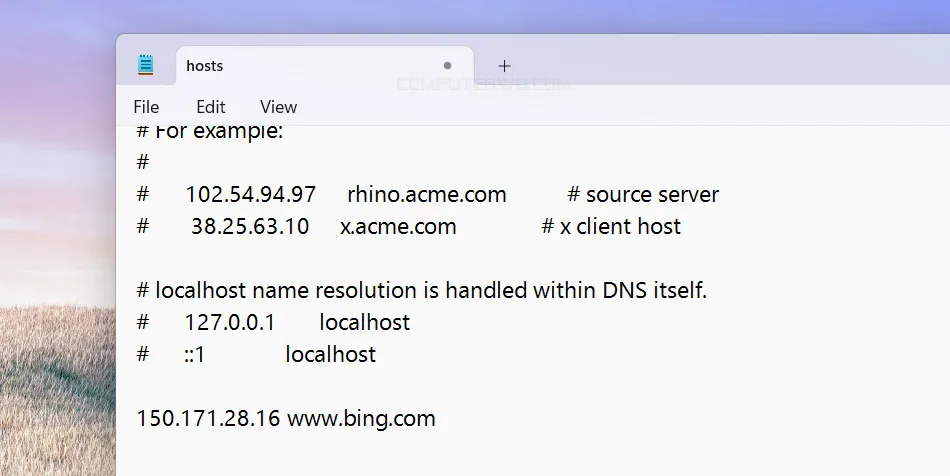 Hosts file