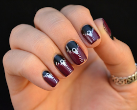 Black and red sexy nail art design!