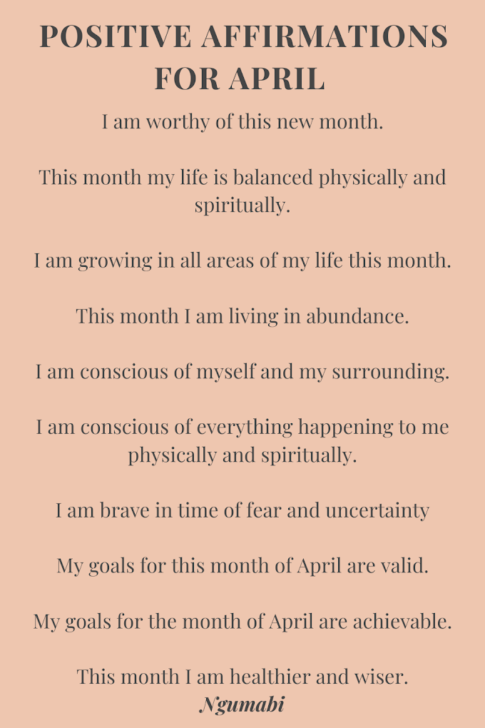 Positive Affirmations For The Month Of April 