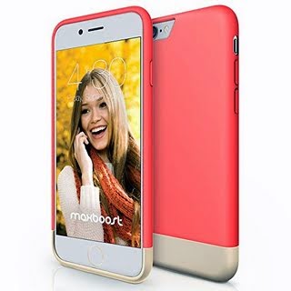 iPhone 6 Case, Maxboost® [Vibrance Series] iPhone 6 (4.7) Case [Lifetime Warranty] Protective SOFT-Interior Scratch Protection Metallic Finished Base with Vibrant Trendy Color Slider Style Hard Case for iPhone 6 (4.7 inch) (2014) - Italian Rose / Champagne Gold