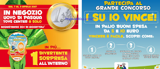 Logo Toys Center : uovo di Pasqua a 1 € e vinci buoni da 5 e 10 euro 