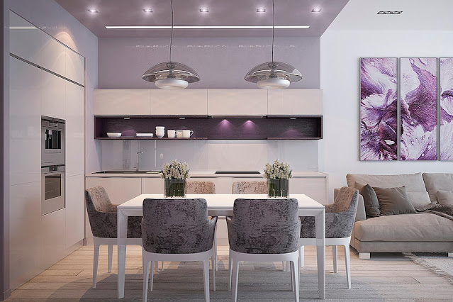 purple and gray kitchen ideas