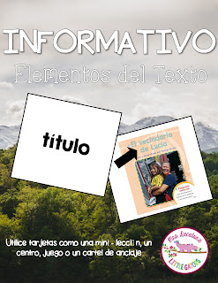 spanish non fiction text features cards game informativo elementos de texto tarjetas