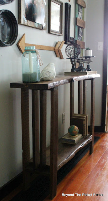 mission style oak live edge table