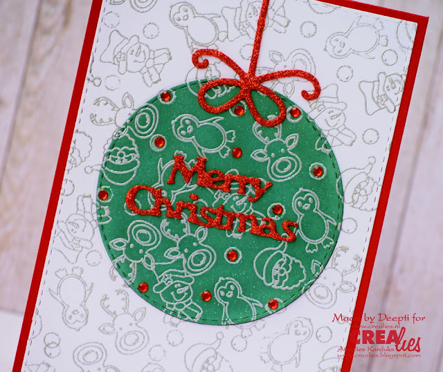 Christmas Bauble heat embossed card