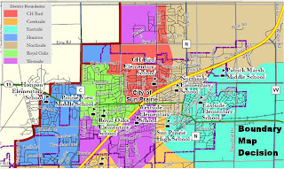 Boundary map as decided by school board March 2008