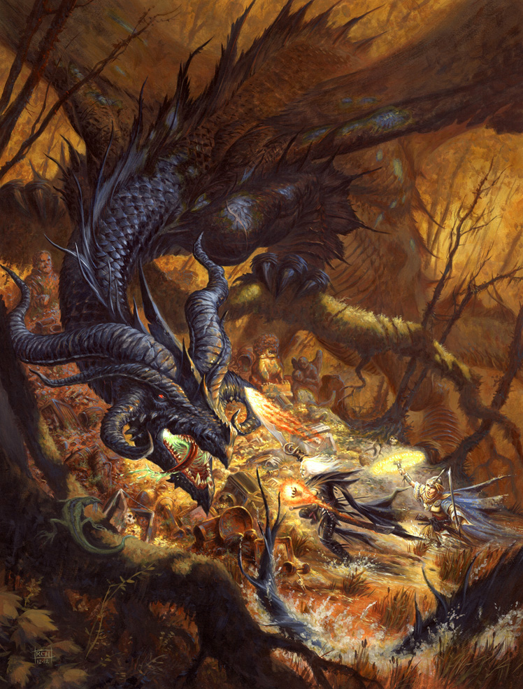 Dungeons Deep & Caverns Old : Fantasy Art Friday: Dragon's Lair by Ralph  Horsley