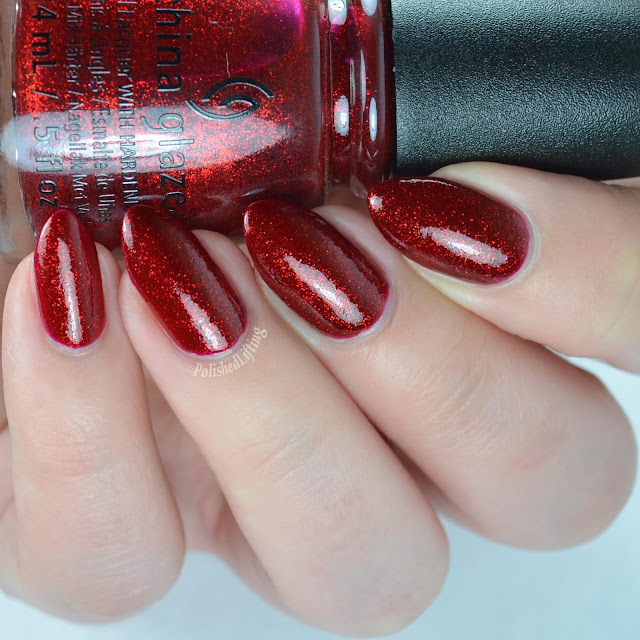 red glitter nail polish