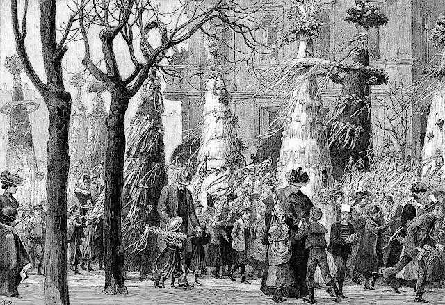 a Heinrich Kley illustration of a strange public procession in New York, for Christmas?