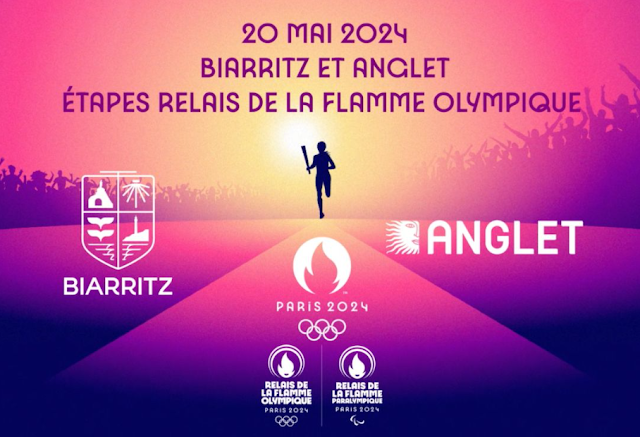 la flamme olympique 2024 à Biarritz et Anglet
