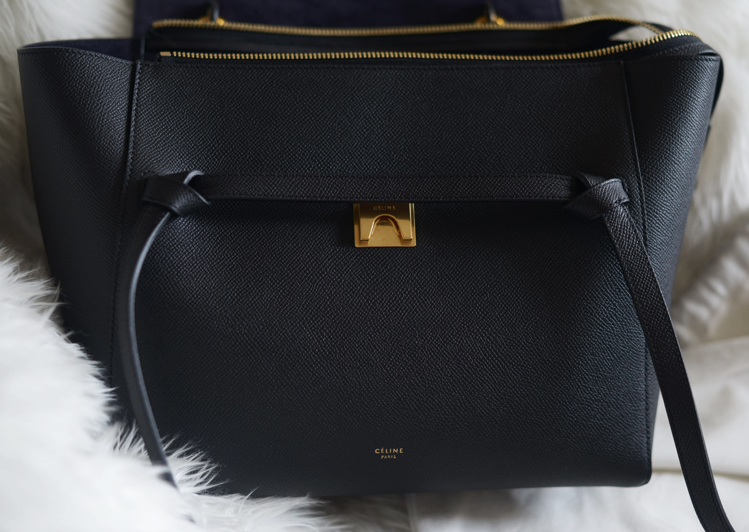 Celine Belt Bag Black Grained Leather | FOREVERVANNY.com