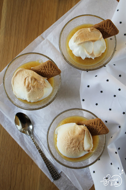 Compote Meringuée sur lit de Spéculoos Recette Dessert Facile