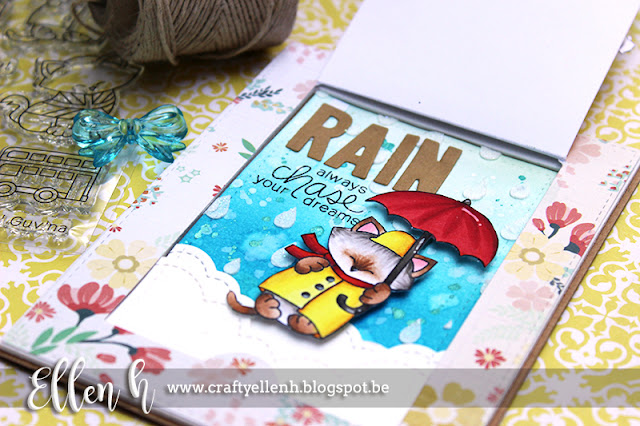 Interactive Kitty Sun or Rain card by Guest Designer Ellen Hax | Cat Stamps by Newton's Nook Designs #newtonsnook