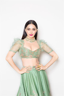 Kiara Advani Hot Photos in Green Lehenga