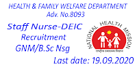 Staff Nurse jobs- Health and Family welfare department