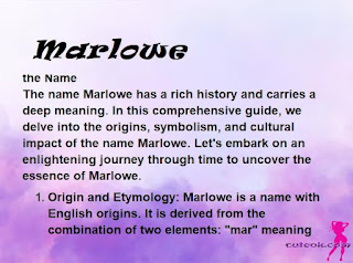 meaning of the name "Marlowe"