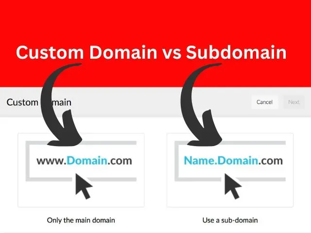 subdomain vs custom domain