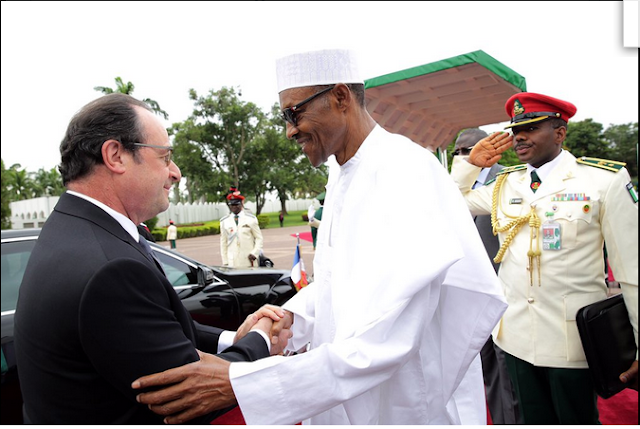 President Buhari Welcomes President Of France, Francois Hollande At The State House. [Photos]