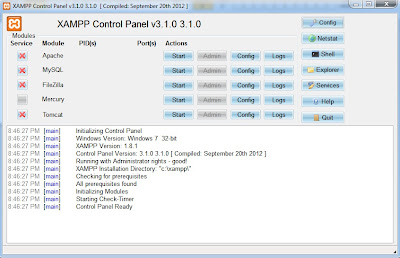 XAMPP 1 .8.1 Control Panel