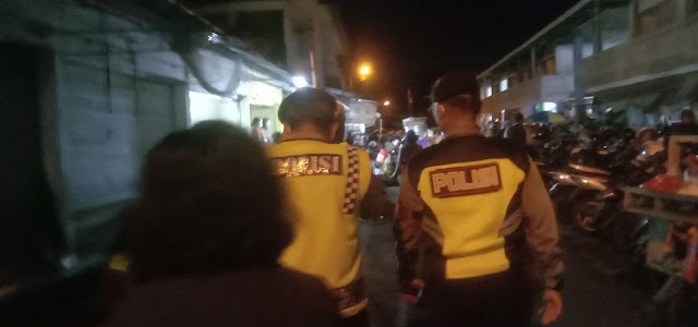 Satuan Samapta Polres Bangli kolaborasi Polsek Bangli Pam Pasar Kidul Bangli antisipasi Kriminalitas