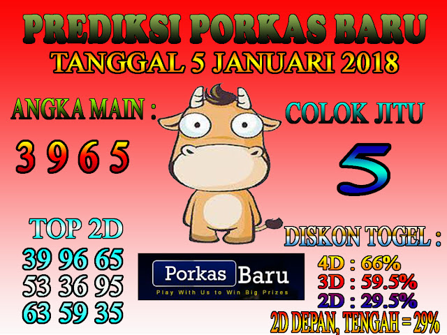 Prediksi Togel Porkas Baru 5 january 2019