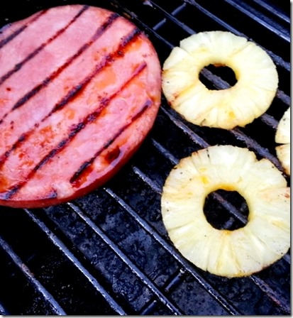 ham on the grill