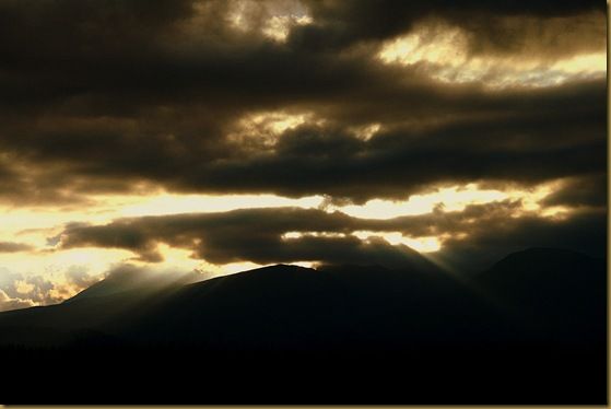 Crepuscular rays over Tongariro National Park