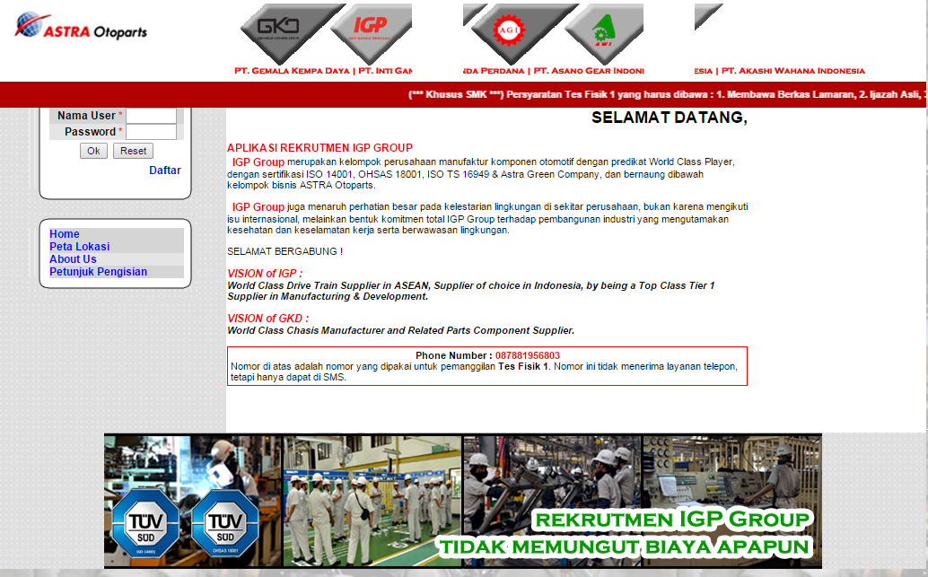 Perekrutan Karyawan Online PT. IGP (Inti Ganda Perdana 