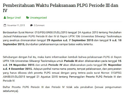 PLPG UNSIL 2015 Periode 3 dan 4