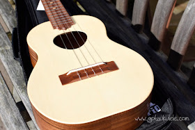 KoAloha Opio Spruce Tenor Ukulele bridge