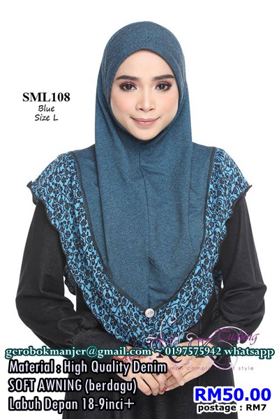 TUDUNG DENIM SUMAYYA NURKASIH SAIZ L