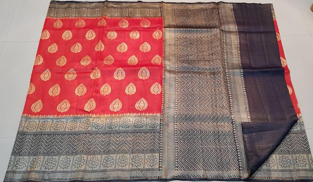 Pure Banaras Handloom Tusser Silk Sarees